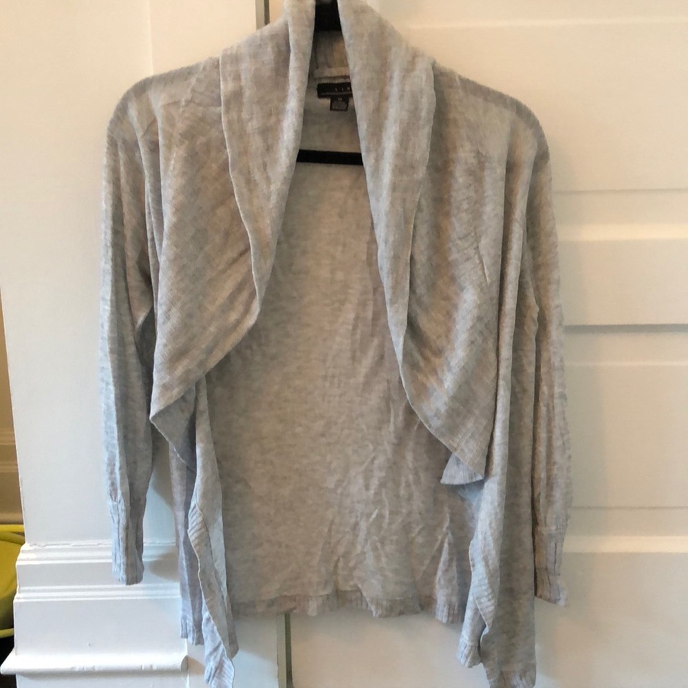 Line - model and cashmere cardigan